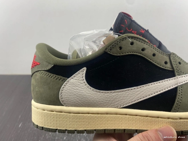 Rep SCOTT 1 X LOW DM7866-002 JORDAN TRAVIS OLIVE' SP 'BLACK OG AIR 0728